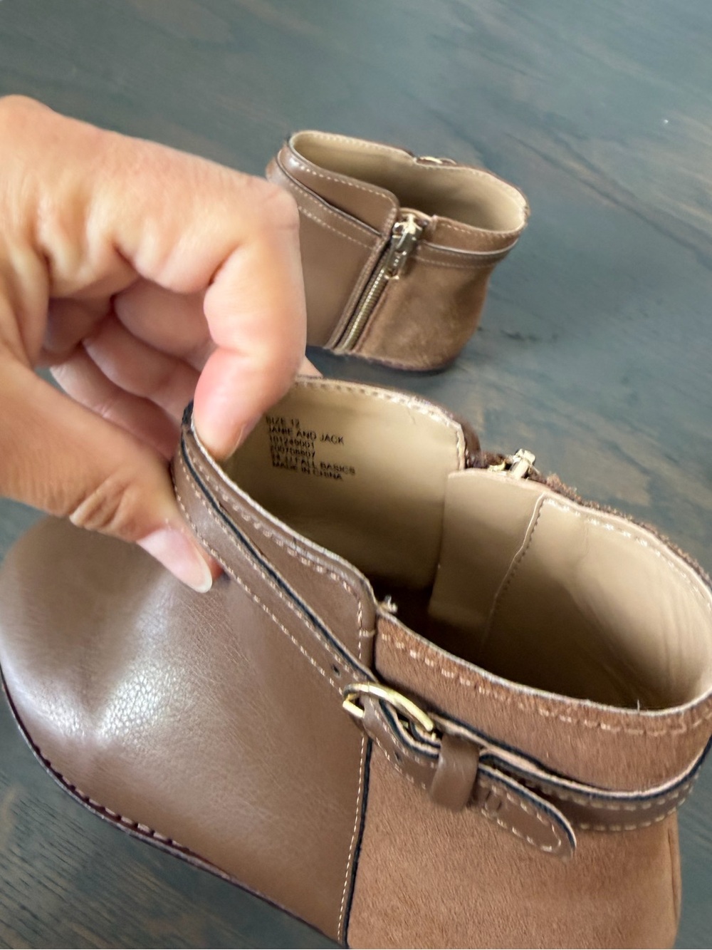 Janie and Jack Leather & Suede Ankle Boots - Picture 7 of 8
